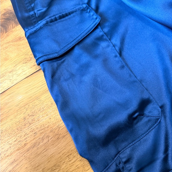 Windsor Satin Navy Wide Leg Cargo Pants ( Never Worn) - Picture 3 of 10